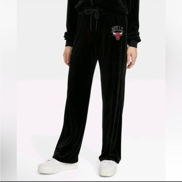NBA Pants - Black Velour Drawstring Pants